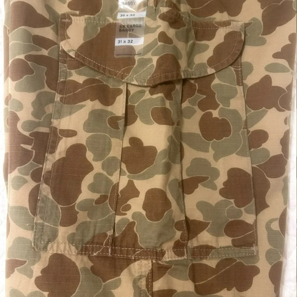 Levi's XX Cargo Baggy Pants Mens 31x32 Camo Utility Adjustable Waist Cotton NEW